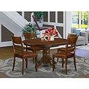 East West Furniture KELY5-ESP-W 5 Piece Dinette Set for 4 Includes an Oval Dining Room Table with Butterfly Leaf and 4 Kitchen Dining Chairs, 42x60 Inch, Espresso