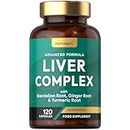 Liver Support Supplement | Advanced Complex Formula with 14 Essential Ingredients | 120 Vegetarian Capsules | by Horbaach