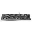 Logitech K120 Wired Keyboard for Windows, USB Plug-and-Play, Full-Size, Spill-Resistant, Curved Space Bar, Compatible with PC, Laptop