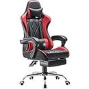 Homall Gaming Chair, Computer Chair with Footrest and Massage Lumbar Support, Ergonomic High Back Video Game Chair with Swivel Seat and Headrest (Red)