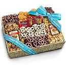 A Gift Inside Birthday Chocolate Caramel and Crunch Grand Gift Basket with Snacks, Pretzels, Ghirardelli and Chocolate-covered Nuts