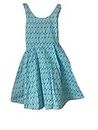 Crown and Ivy Giggles N Glamour Kids Turquoise Geo Print Dress Bow at Back Size 8