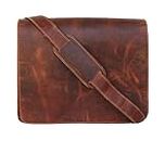 15" leather messenger bag laptop case office briefcase men computer distressed shoulder bag