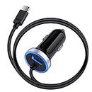 USB C Car Charger, 3.4A Fast Charging Car Charger for Samsung Galaxy S24 S23 S22 S21 S20 S10E S9 S8 Note 20 10 9 8 A15 A14 A50 A20 A51 A71 A21 A10E, LG Stylo 6/5, Car Adapter 3ft Type C Charger Cable