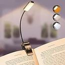 Gritin 9 LED Rechargeable Book Light for Reading in Bed-Eye Caring 3 Color Temperatures,Stepless Dimming Brightness,80 Hrs Runtime Small Lightweight Clip On Book Reading Light for Kids,Studying
