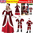 Mr. Mrs. Santa Claus Costume Father Christmas Suit Fancy Dress Outfit Cosplay