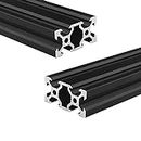 Coavoo 2040 Aluminum Extrusion 7.87 inch / 200mm Length V Slot Black 2 Pack, Extruded Aluminum 20mm x 40mm 20 Series V Type Profiles Anodized European Standard Linear Rail Frame 2Pcs