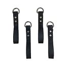 Hide & Drink, Leather Heavy Duty Suspender Loop Attachment (4 Pack), Tool Belt Accessories, Durable, Fine Grain Leather, Vintage Style, Handmade - (Charcoal Black)
