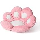Cat Paw Cushion Comfy Kawaii Chair Cushion 31.4 x 27.5 inch Bear Paw Lazy Sofa Office Floor Pillow Cute Plush Seat Pad for Gaming Chair for Bedroom Decor Colorful (Pink)