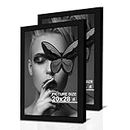 Art Street Synthetic Document Large Size Wall Photo Frame, Set Of 2 Big Frames For Wall Artwork, Certificates, Picture & Photographs Home Decor (20x28 Inch, Black)