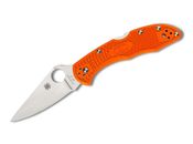 Cuchillo plegable plano naranja liso Spyderco Delica 4 ✔️ 01SP739
