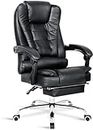 Blisswood Executive Office Chair With Footrest & Lumbar Support Ergonomic Recliner Computer Desk Chair Adjustable Back Rest Heavy Duty 360° Swivel Gaming Chair Black for Home Office (Black)