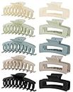 10 Pack Hair Claw Clips, Neutral Hair Clips for Women, 4.1" Big Claw Clips, Large Rectangle Claw Hair Clips, Matte Hair Claws Hair Styling Accessories for Thick Hair