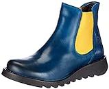 Fly London Women's Salv Chelsea Boots, Royal Blue Mustard Elastic, 6 UK