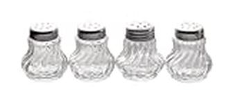 APS mini shakers, salières et poivrières, set de 4 mini shakers en verre avec couvercle en acier inoxydable pour le sel et le poivre, 3,5 x 3,5 cm, hauteur 4 cm