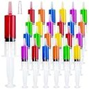 Hifunwu 30 Pack Party Jello Shot Syringes Plastic Syringe Shots 2 oz Syringes for Jello Shots, Large Reusable Drink Syringes for Halloween, Christmas, Thanksgiving Party Favors Supplies