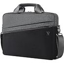 DOMISO 15.6" Laptop Carrying Case Business Briefcase Waterproof Messenger Shoulder Bag for 15"-15.6" Laptop/Apple/IdeaPad/Acer Aspire/HP ENVY 15 / Dell XPS 15, Black & Dark Grey
