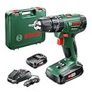 Bosch Home and Garden Cordless Combi Drill PSB 1800 LI-2 (2 x 18 volt batteries, 20 torque settings, drill and impact function, in carrying case)