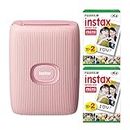Fujifilm Instax Mini Link2 Smartphone Printer (Soft Pink) Bundle with Fuji Instax Mini Film Pack (40 Sheets)