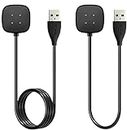 [2-Pack] Charger Cable Compatible with Smart Watch Fitbit Sense/ Versa 3, Replacement USB Charging Cradle Dock Stand Cable (3.3 ft/1.0ft)