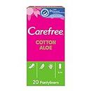 Carefree Panty Liners Breathable Aloe, Packaging May Vary, 20 Count