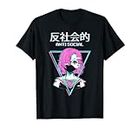 Antisocial Vaporwave Anime Girl Japanese Alt Indie Aesthetic T-Shirt