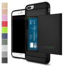 Slim Armor Shockproof Card Pocket Holder Wallet Case Cover For iPhone & Samsung
