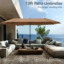 13ft Patio Twin Umbrella Double-sided Market Outdoor Garden Sun Shade Parasol US