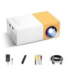 YOTON UC 500 Projector, 400LM Portable Mini Home Theater LED Projector with Remote Controller, 3500 lm LED Corded Projector UC500 Support HDMI, AV, SD, USB Interfaces (Yellow)