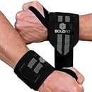 Boldfit Stainless Steel Wrist Supporter for Gym Wrist Band for Men Gym&Women with Thumb Loop Straps-Wrist Wrap Gym Accessories for Men Hand Grip&Wrist Support Sports Straps for Gym,Weightlifting,Grey