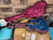 1998 Taylor 614ce Acoustic Electric Guitar Trans Blue Fishman W/OHSC Near MINT