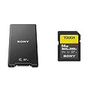 Sony MRW-G2 - Lettore di schede di memoria CFexpress tipo A/SD & Memoria SD-XC 64 GB Serie G Tough - Lettura 300 MB/s, Scrittura 299 MB/s, Resistente a Condizioni Estreme, SF64TG