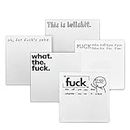 Fychuo Funny Sticky Notes 5 Pack Small Sticky Notes Set Novelty Office Supplies Memo Pad Rude Leaving Gifts for Colleagues Friends Posted Notes Desk Accessories