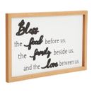 Dining Room Wall Decor, Farmhouse Bless The Food Before Us Sign for Home 16x9"