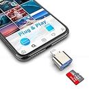 Lettore di schede TF per iPhone iPad, adattatore per schede Micro SD Lightning MS Memory Cards Camera Reader Compatibile con iPhone 14/3/12/11/X/8 Plus/8/7 Plus/7/6s Plus/6s/iPad Mini/Air
