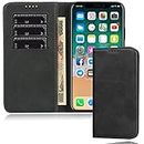 FROLAN for iPhone 11 Wallet Case with Card Holder Slot Premium PU Leather Strong Magnetic Flip Folio Kickstand Drop Protection Shockproof Cover Compatible iPhone 11 (6.1 Inch) - Black