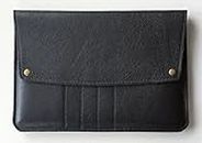 Chalk Factory Full Grain Leather Portable Sleeve/Bag/Slipcase for Lenovo Yoga 500 14-inch 2 in 1 Touch Screen Laptop #FLP (Black)