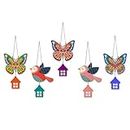 Artvibes Multicolored Butterfly & Birds Wooden Wall Hanging for Home Decoration | Garden Balcony | Office | Cafe | Decorative Door Hanging | Festive Decor Art Items (WH_9123N), Pack of 5