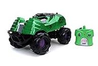 Jada Toys 253228003 Marvel RC Hulk Smasher, auto telecomandata con turbo, funzione di ricarica USB, 3,6 m/s, distanza di controllo 25 m, scala 1:14, verde