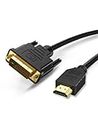 CableCreation DVI to HDMI Cable 5ft, Bi-Directional Nylon Braid HDMI to DVI Cable Support 1080p, 24+1 HDMI Male to DVI Male for Monitor, HDTV, Projector