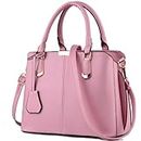 Dayfine Top Handle Handbags for Women PU Leather Satchel Handbag Tote Bags Purse Ladies Briefcase Shoulder Bag Crossbody Bag-Pink