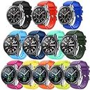 Smart Watch Band Compatible with Samsung Gear S3 Frontier/Classic/Galaxy Watch 46MM,12 Pack HMJ Band 22mm Soft Replacement Sport Bracelet Strap for Gear S3 Frontier/Classic/Moto 360 2 2nd Men