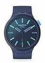 Swatch Unisex Casual Blue Watch Bio-sourced Material Quartz Indigo Glow