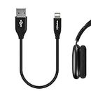 Geekria Short Charger Cable Compatible with Apple AirPods Max, AirPods Pro, AirPods, Beats Solo Pro, Powerbeats Pro, Headphones, MFi Certified USB to Lightning Power Charging Cord (1ft / 30cm)