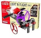 E-Blox Power Blox Light N' Flight 5-in-1 STEM Kit (58 Pieces), LED Light Up Building Blocks & Fan Launch Toy Set, Build 5 3D Structures, Great Science Project for Kids, Birthday Gift, Boys, Girls, 8+
