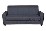 ZeFurn Jawahar 3 Seater Sofa for Living Room (Premium Fabric, Black Color) | Deep Seating & Spacious Design Sofa | Soft and Comfortable Sofa | Home & Office Furniture | 6 Months Warranty