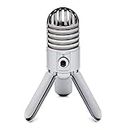 Samson USB Microphone Meteor Portable - Frequency 20Hz–20kHz - Ideal for Streaming, Gaming, Podcasting and Recording Music, Plug-and-Play - (Silver Chrome)