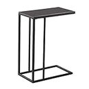 Monarch Specialties I 3087 Accent Table, C-Shaped, End, Side, Snack, Living Room, Bedroom, Metal, Tempered Glass, Black, Contemporary, Modern