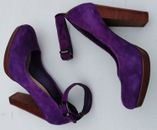 Jo Mercer Sz 41 0r 10 Purple Suede Leather Pumps High Heel Shoes 