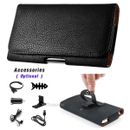 Horizontal Leather Pouch Case With Belt Clip Loop For Samsung Galaxy Cell Phones